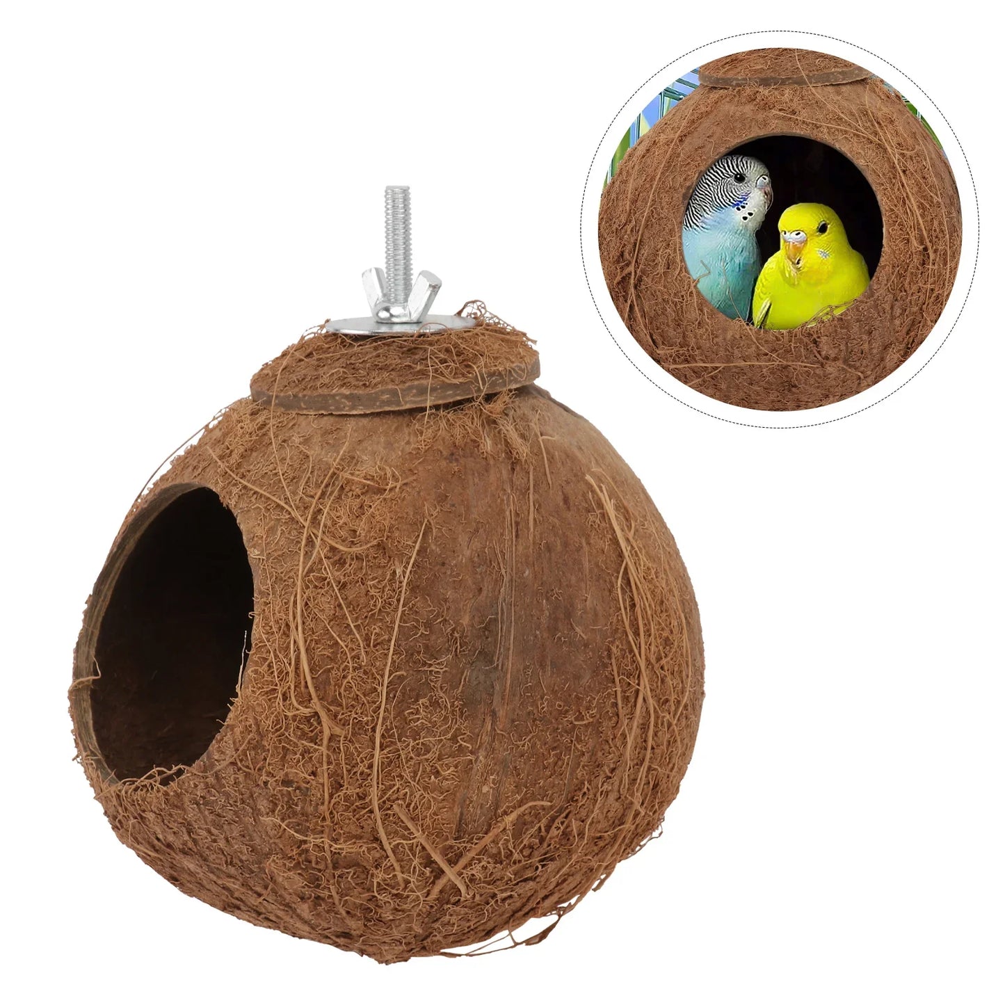 Coconut Shell Bird Nest Pet Parrot House Birds Toy Animals Biting Plaything Cages Natural Hamster  jaula palomas casa passarinho