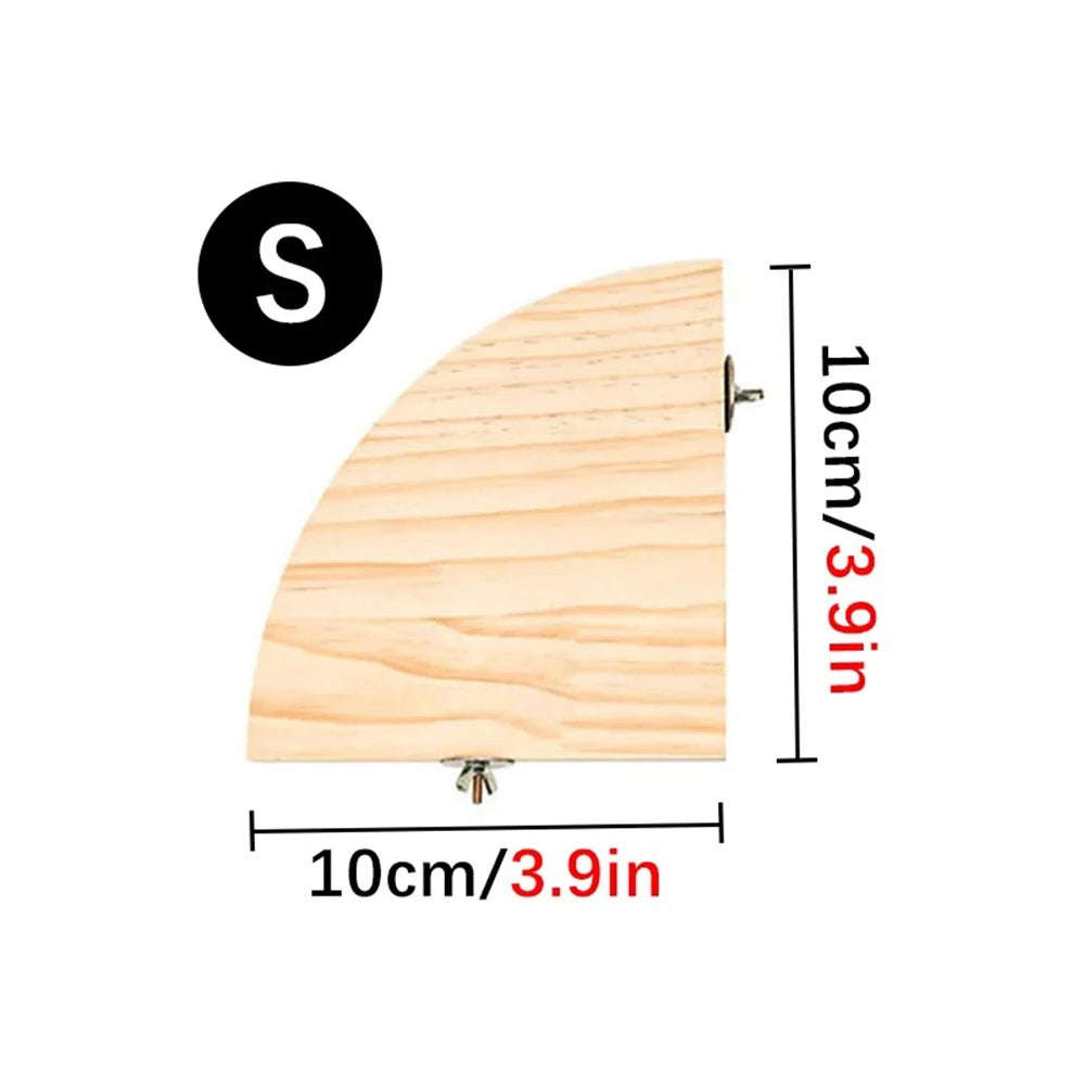 Fan-shaped Parrot Wooden Stand Rack Bird Cage Accessories Perch for Small Animal Chinchilla Squirrel Hamster Bird Stand Board