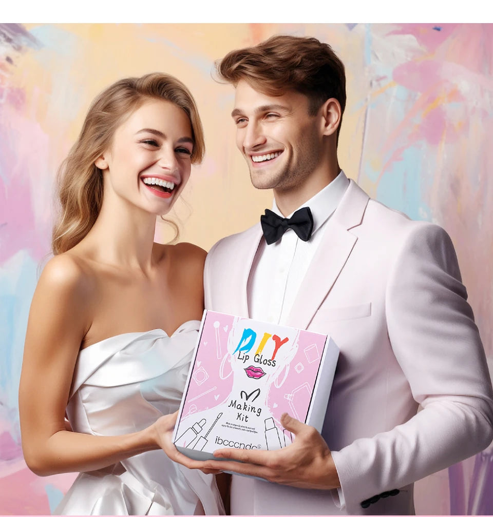 DIY Lip Gloss Making Kit for Moisturizing Shiny Glittery Lip Tints and Glaze Handmade Cosmetic Supplies