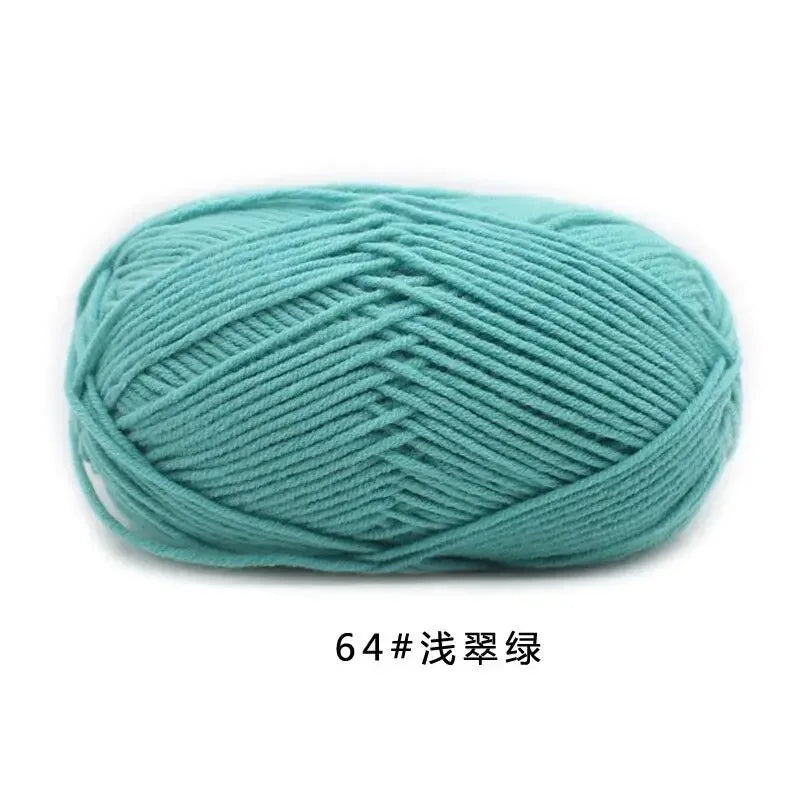 Likeecords 4-Strand Milk Cotton Yarn 60g Soft Baby Yarn for Knitting and Crochet