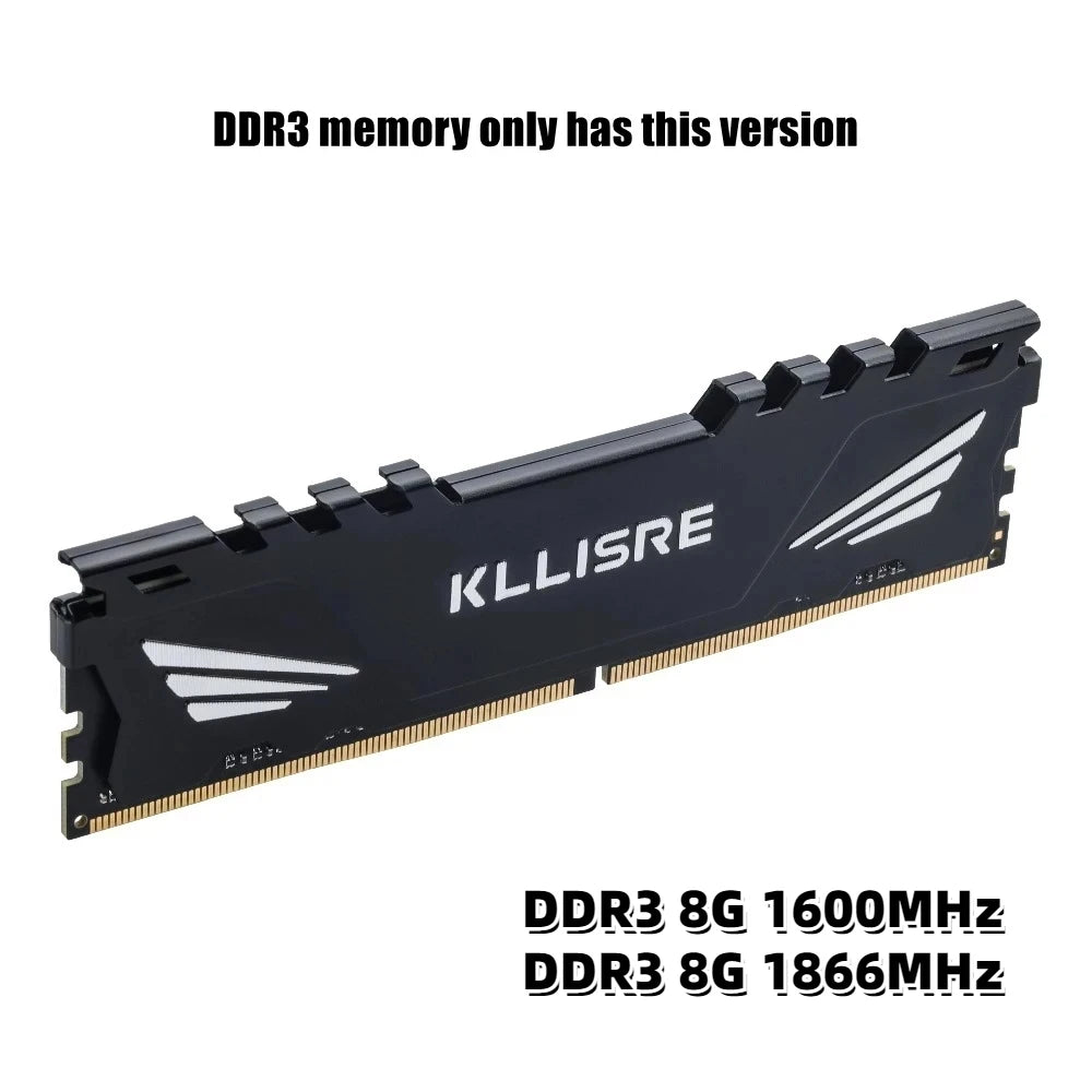 Memoria RAM Kllisre DDR3 DDR4 de 8 GB y 16 GB, 1600, 1866, 2666 y 3200 MHz, para escritorio, sin ECC