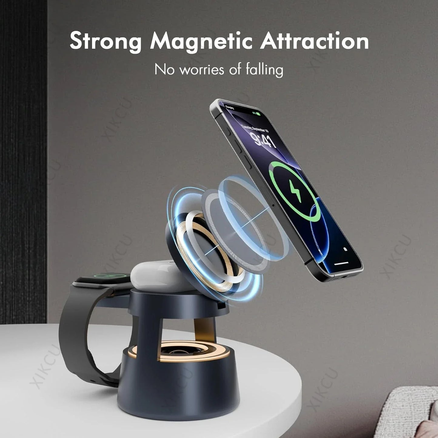 5 in 1 Wireless Charger & Bluetooth Speaker & Night Light For Magsafe iPhone 17 16 15 14 13 12 Pro Max iWatch 11~2 AirPods Pro3