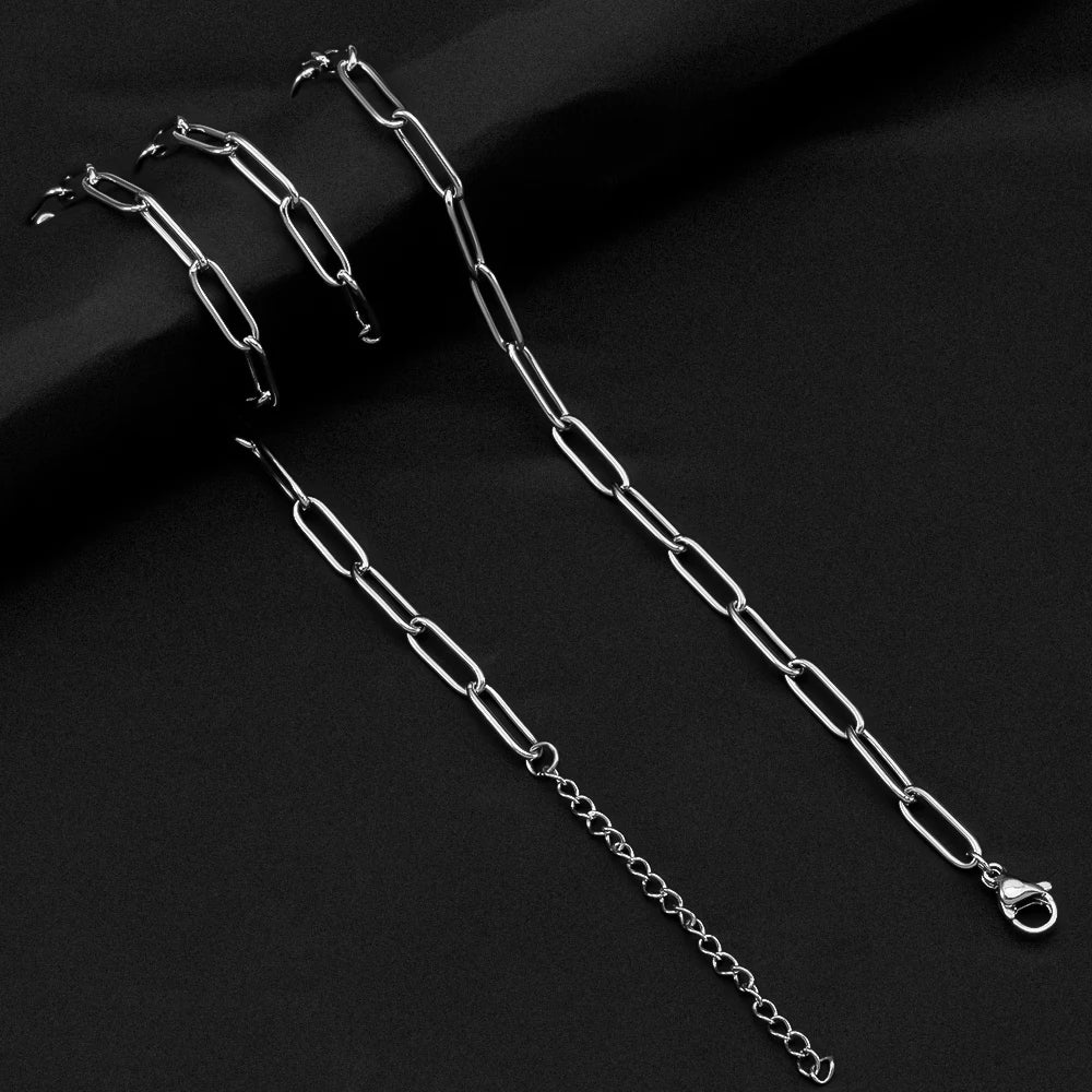 5pcs Adjustable Stainless Steel Necklace Chains for DIY Jewelry