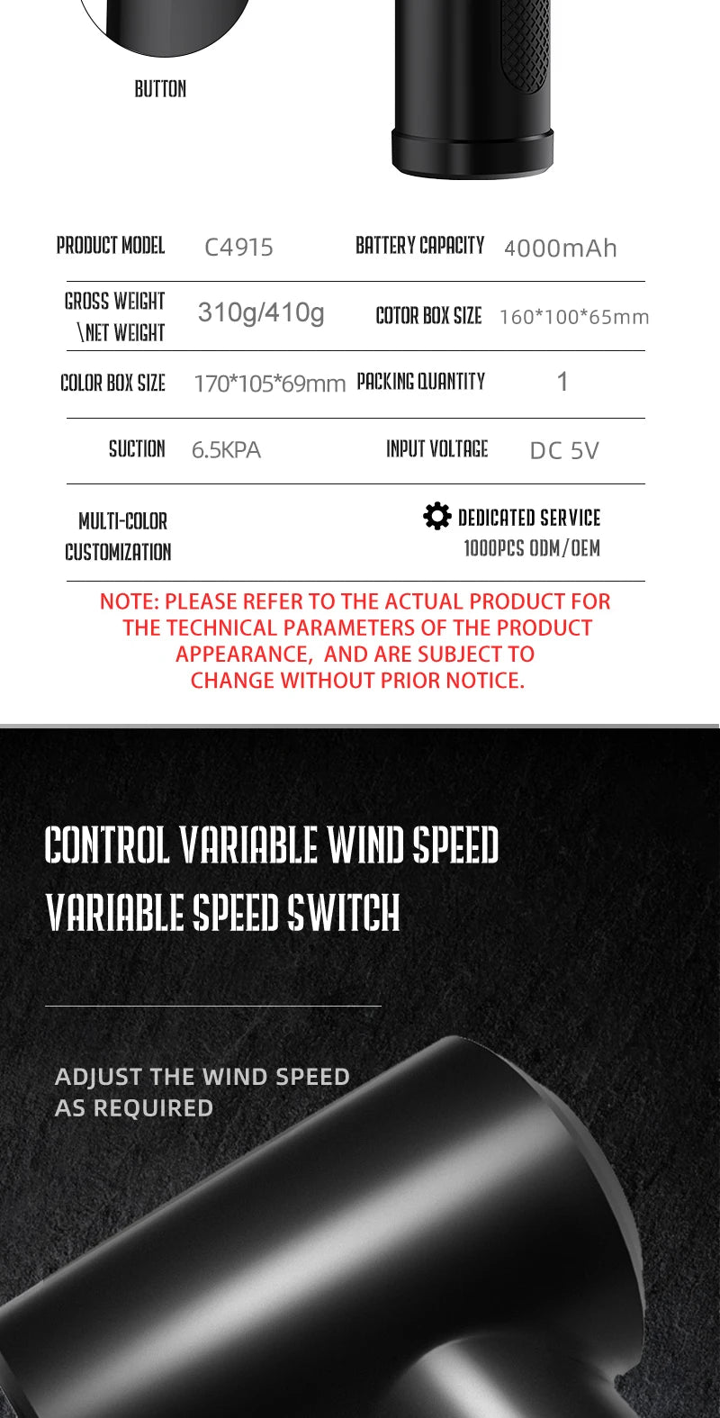 Portable Air Duster for Computer Cleaning Cordless Compressed Air Blower 51000 RPM with LED Light for Keyboard and PC Dust Removal