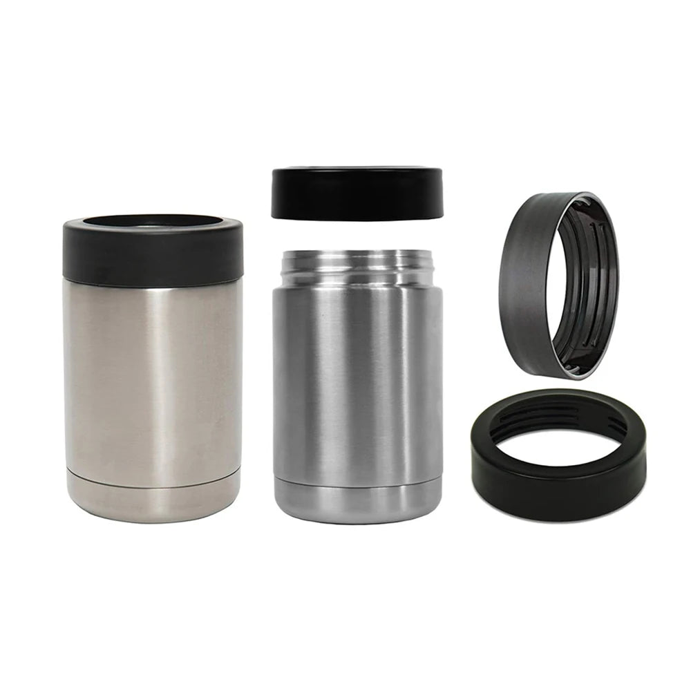 12oz Insulated Beer Can & Bottle Cooler – Double Wall Stainless Steel Drink Holder