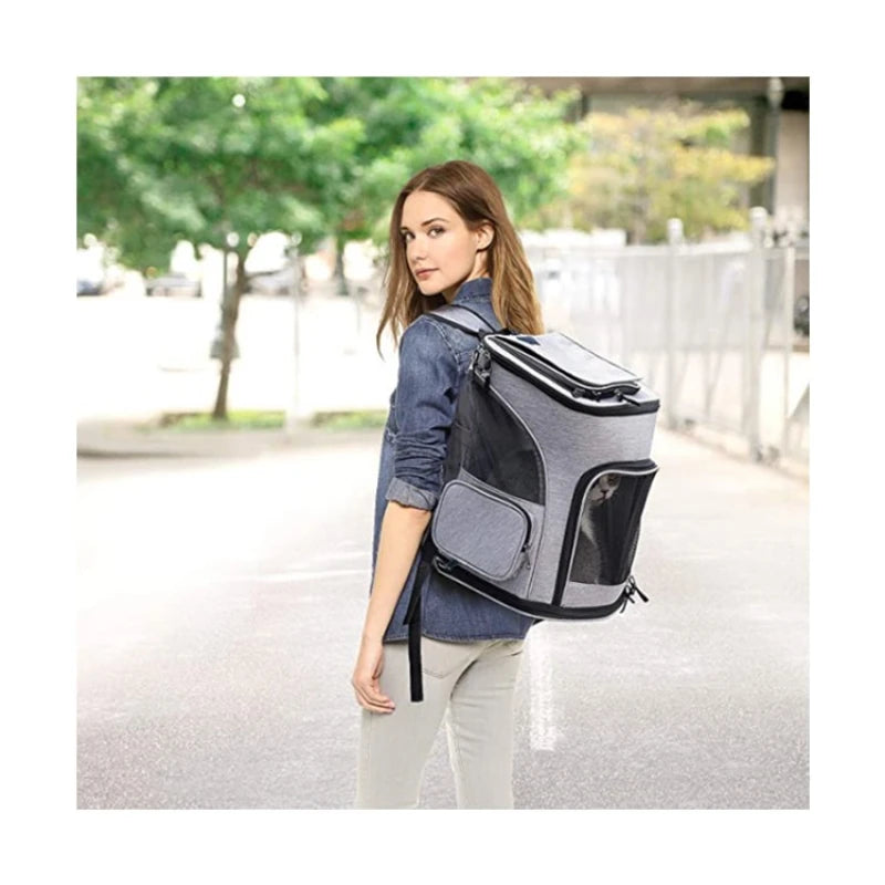 Breathable Pet Cat Carrier Backpack Foldable Pet Carrier Transport Travel Bag Expandable Large Capacity Creative for Cats Dogs