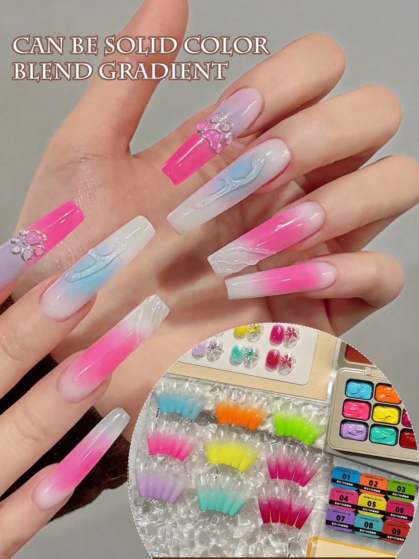 9 Colors Y2K Series Soak Off UV Gel Nail Polish Long Lasting Patting Gel for Nail Salons and DIY Manicures