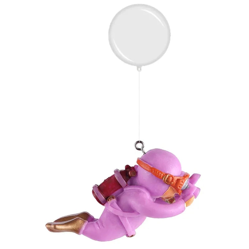 Fish Tank Decoration Resin Landscaping Small Ornaments Mini Diver Glow Aquarium Decor Floating Ball Aquarium Accessories