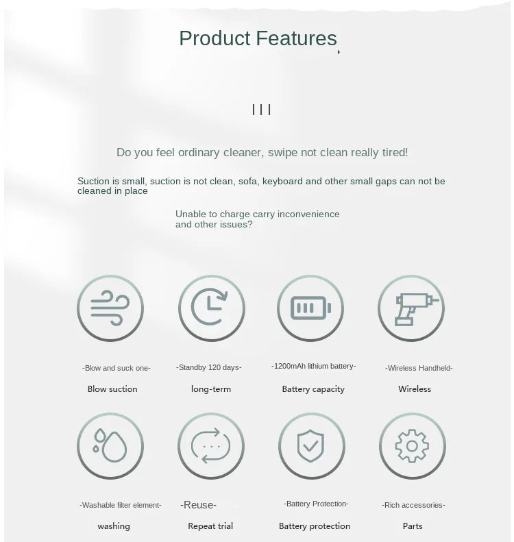 Car Vacuum Cleaner Portable Small Vacuum Cleaner For Vehicles and Home