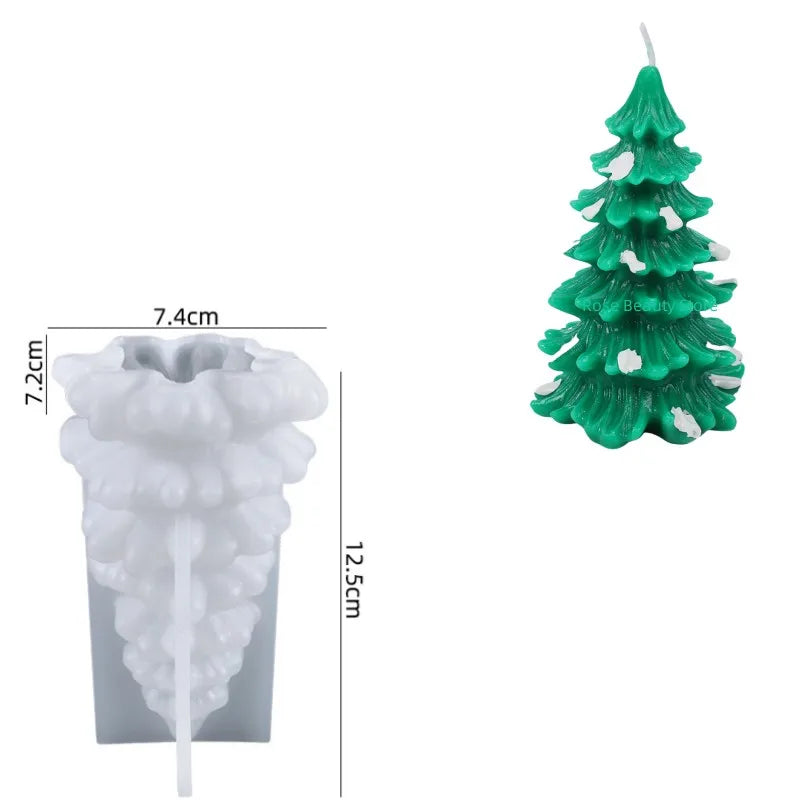 3D Christmas Tree Candle Silicone Mold DIY Kit for Holiday Gifts