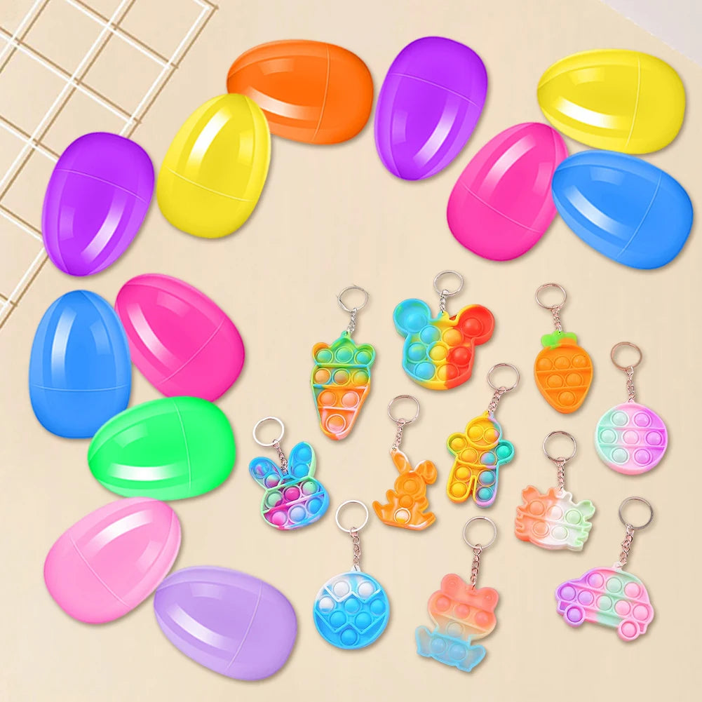 12/20/24/48Pcs Prefilled Easter Eggs with Plush Toys for Kids