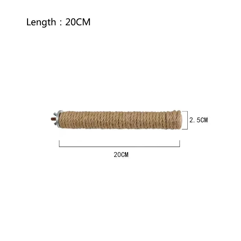 Natural Hemp Rope Bird Perch for Parrots - Handmade Chewable Perch Stand Eco-Friendly Cage Accessory for Parrots Pet Birds Toy