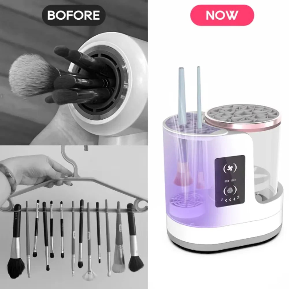 Electric Makeup Brush Cleaner Automatic Cosmetic Brushes Cleaner USB Rechargeable Brush Cleaning Drying Machine for Salon