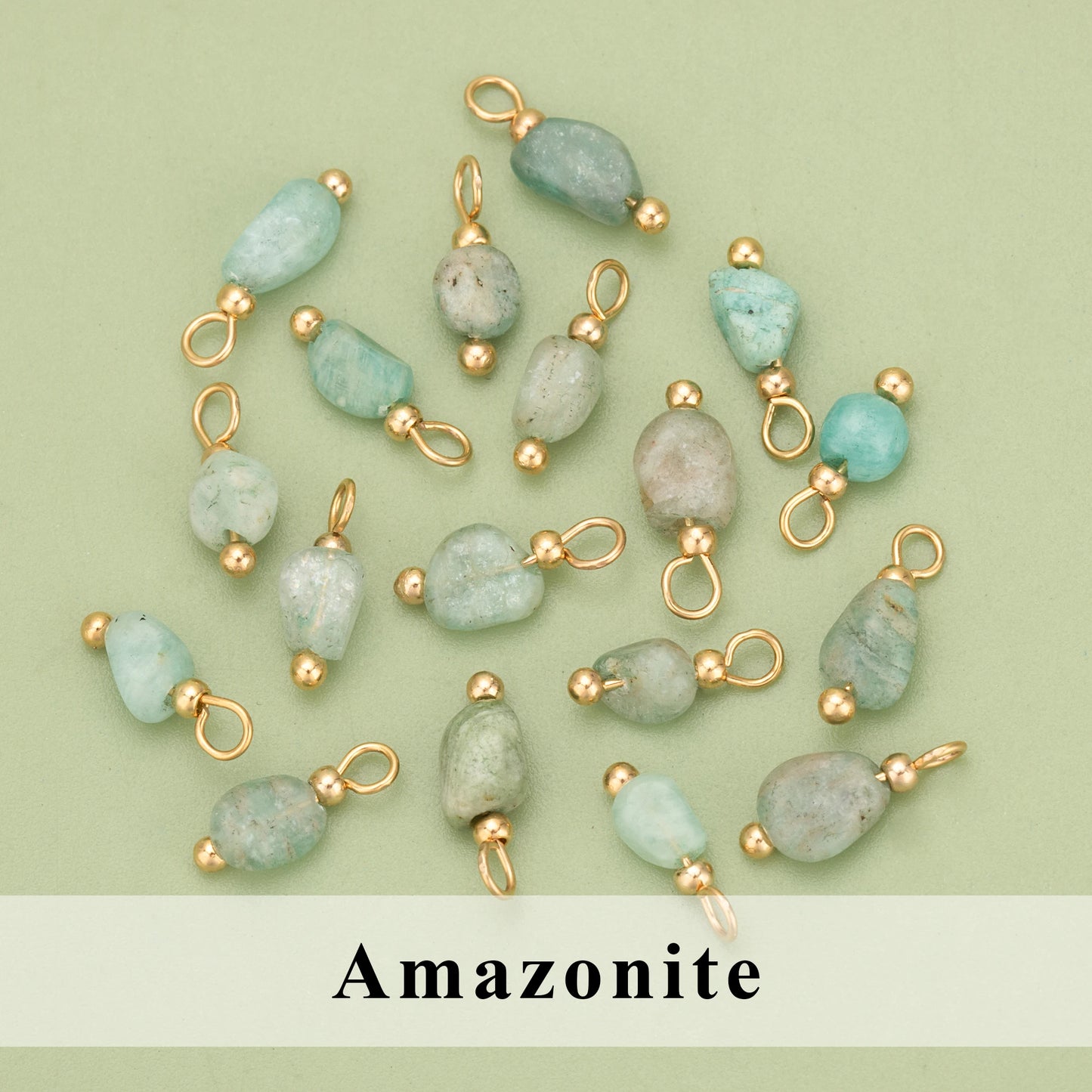 YEGUI C324S 20pcs Natural Stone Charms 18K Gold Plated