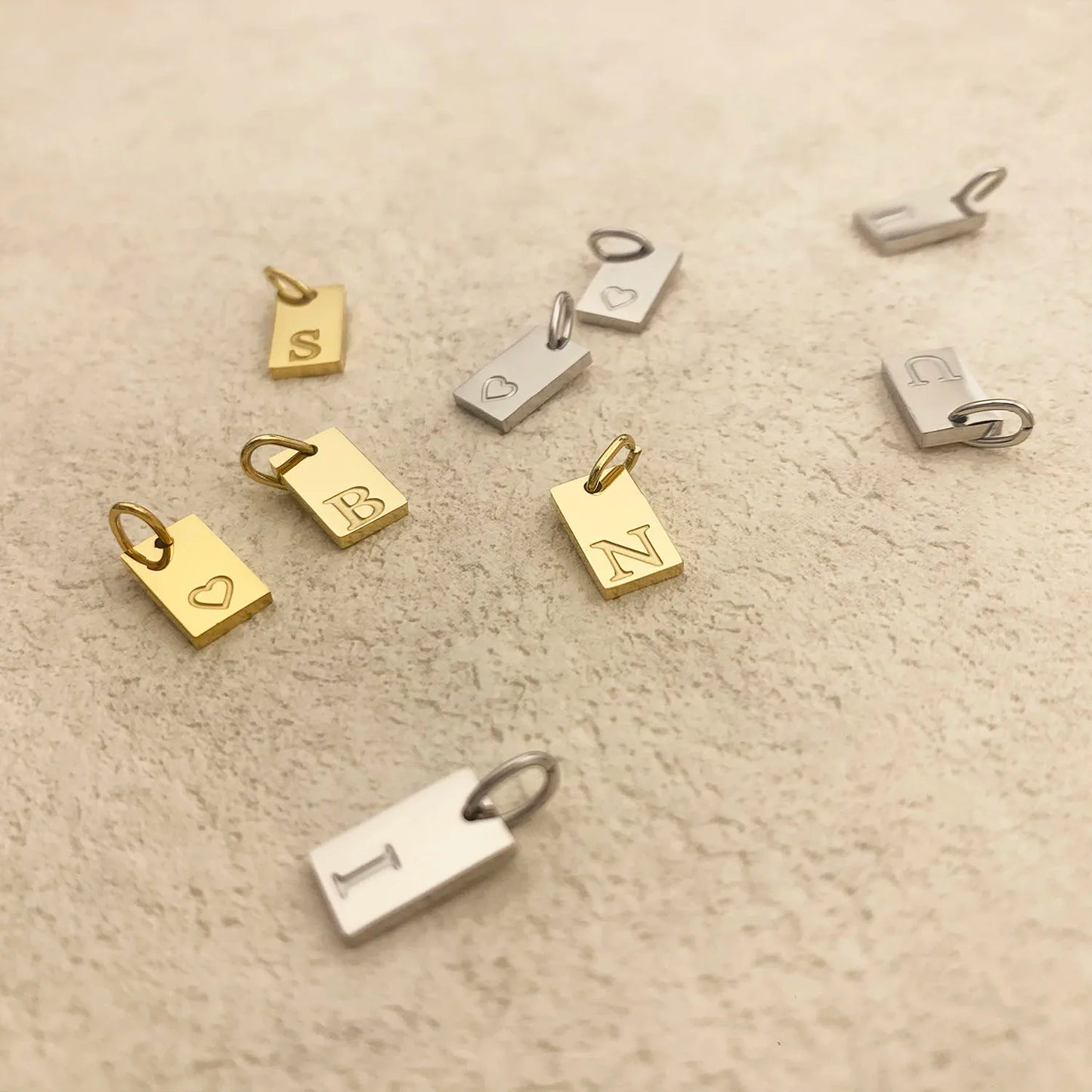 SUNIBI Alphabet Charm Pendant for Necklaces Stainless Steel Jewelry