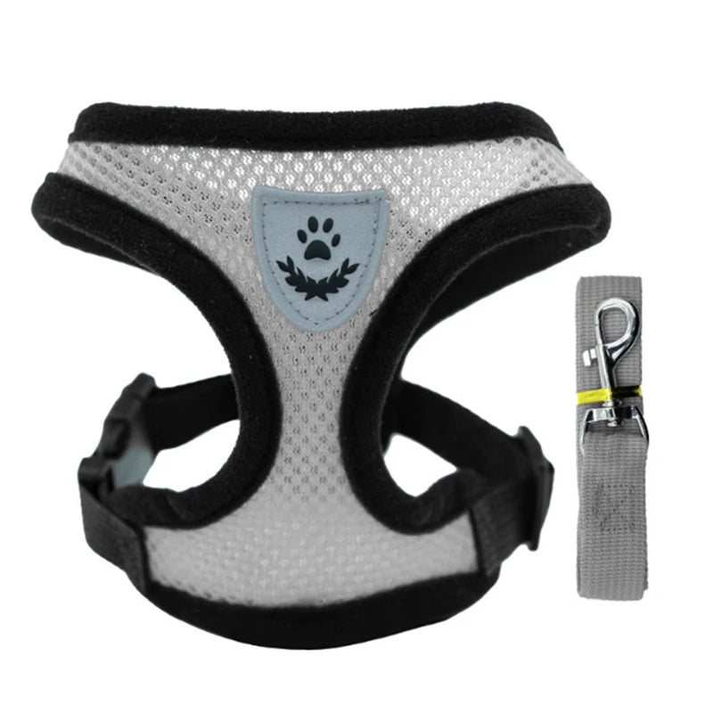 New Cat Harness Vest Walking Leash For Puppy dog Collar Polyester Adjustable Mesh Dog Harness For Small Medium Pet Accessories