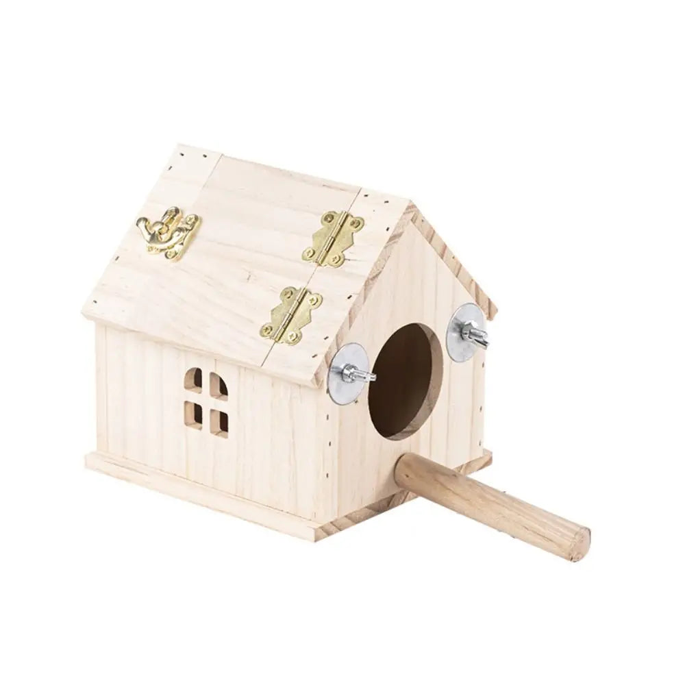 Large Space Wood Bird House Rainproof Hanging Bird Nesting Box Sun Protection Bird Nest for Parrots Parakeet Budgerigar