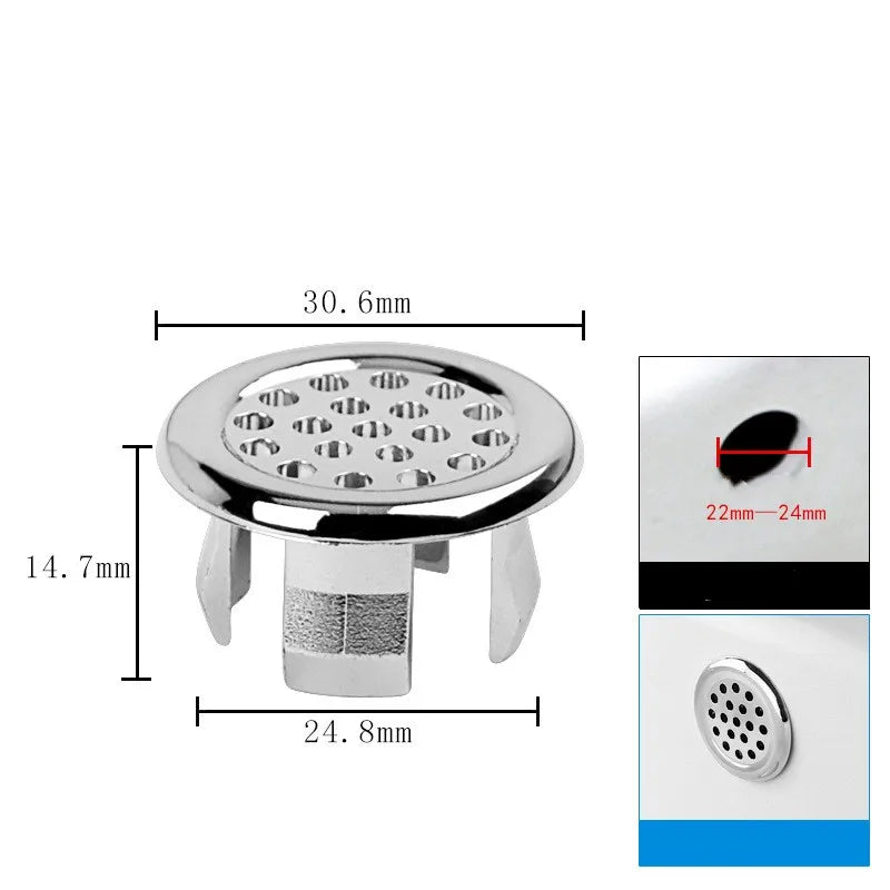 4 piezas de cubierta de drenaje de desbordamiento circular para lavabo de baño de cocina, decoración de orificio para fregadero de bañera, desbordamiento de lavabo hueco