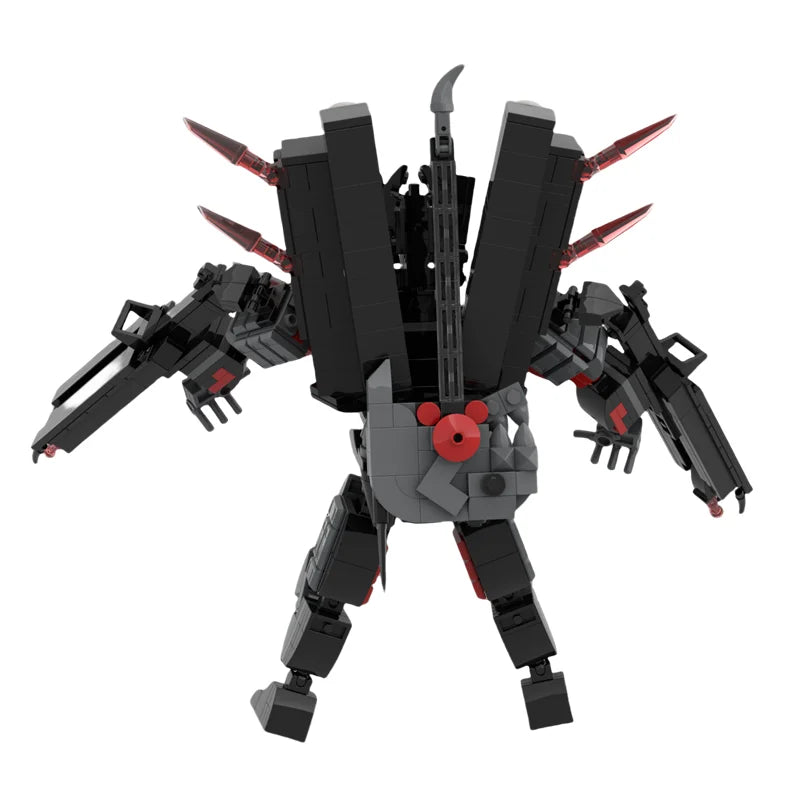 Titan Guitar Speaker Man Building Blocks Set Skibidi Toilet Design with Battle-Axe DIY Bricks Toy for Boys Ages 6-12 Perfect Christmas Gift