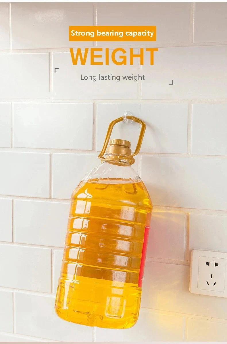 5/10/20Pcs Self-Adhesive Transparent Wall Hooks for Kitchen Bathroom Towel Key Rack