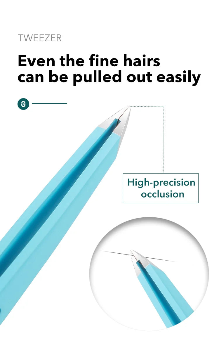 MR Green Stainless Steel Slanted Eyebrow Tweezers Colorful Beauty Tool for Precision Hair Removal