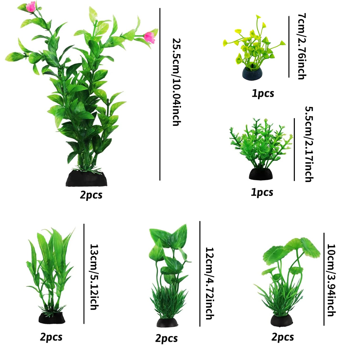 Fish Tank Accessories Green Plants 10pcs Green Fish Tank Decorations Aquarium Artificial Plastic Plants Decor Plastic Plants