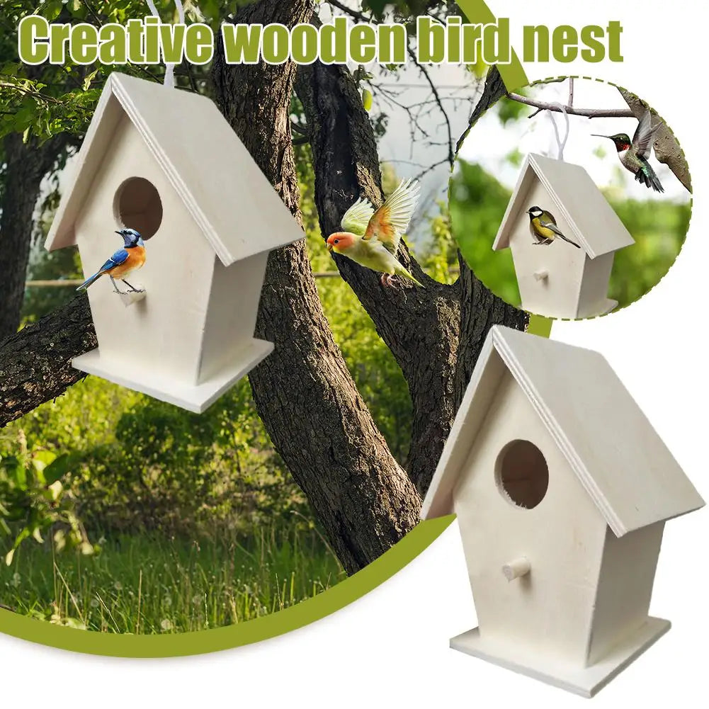 Wooden Bird House Wall Mounting For Small Birds Nice Bird Nest Designed With Perches Solid Birdhouse Weatherproof