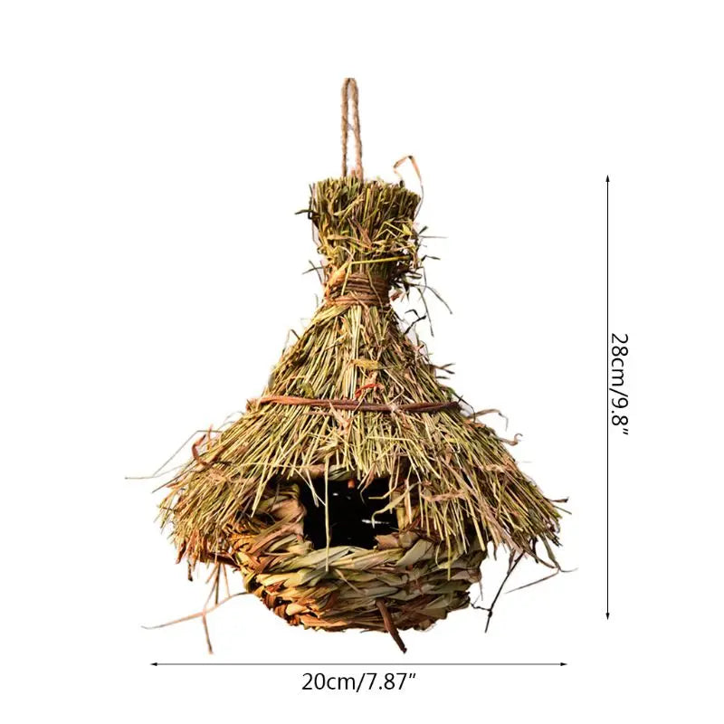 17 Style Birds Nest Bird Cage Natural Grass Egg Cage Bird House Outdoor Decorative Weaved Hanging Parrot Nest Houses Pet Bedroom