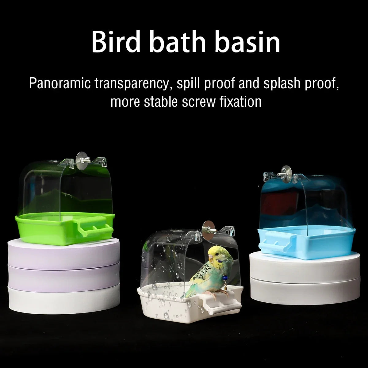 Hanging Bird Bath Box, Parakeet Shower Caged ,Parrot Bath Box Bird For Pet Brids For Canary, Budgerigar, Cockatiel,Parrots