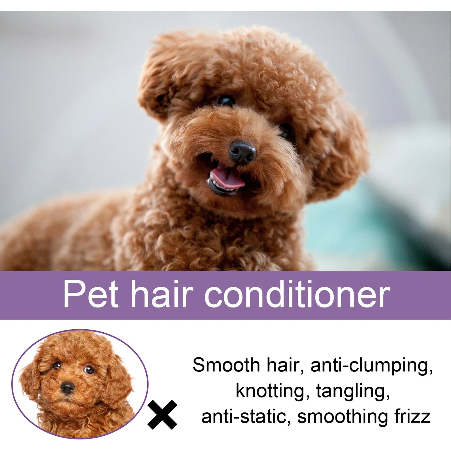 Pet Hair Conditioner Hair Softening Prevent Hair Knots Bathless Clean Odor Removal Moisturizing Cat Anti Mite Ticks Dog Shampoo