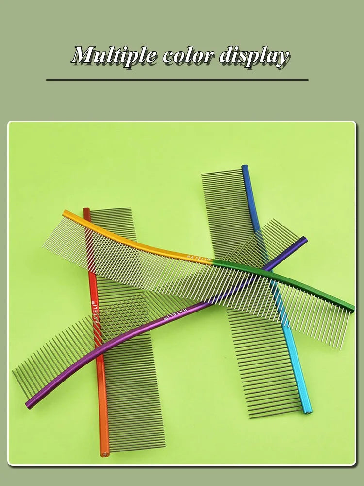 22cm S-Shaped Stainless Steel Pet Grooming Comb for Cats and Dogs with Dense Teeth for Effective Hair Removal and Cleaning