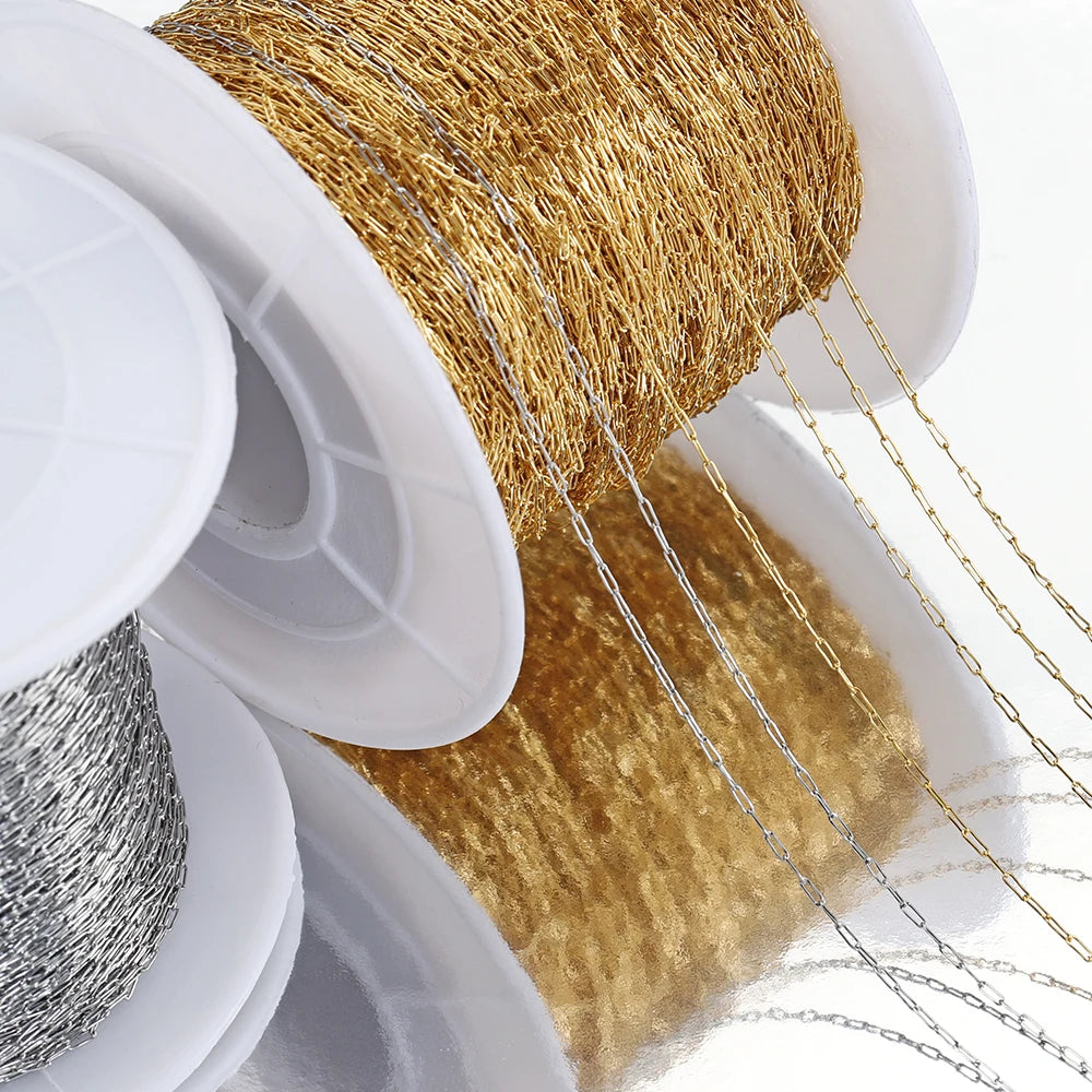 10 Meters Stainless Steel Gold Color Chain for Jewelry Making