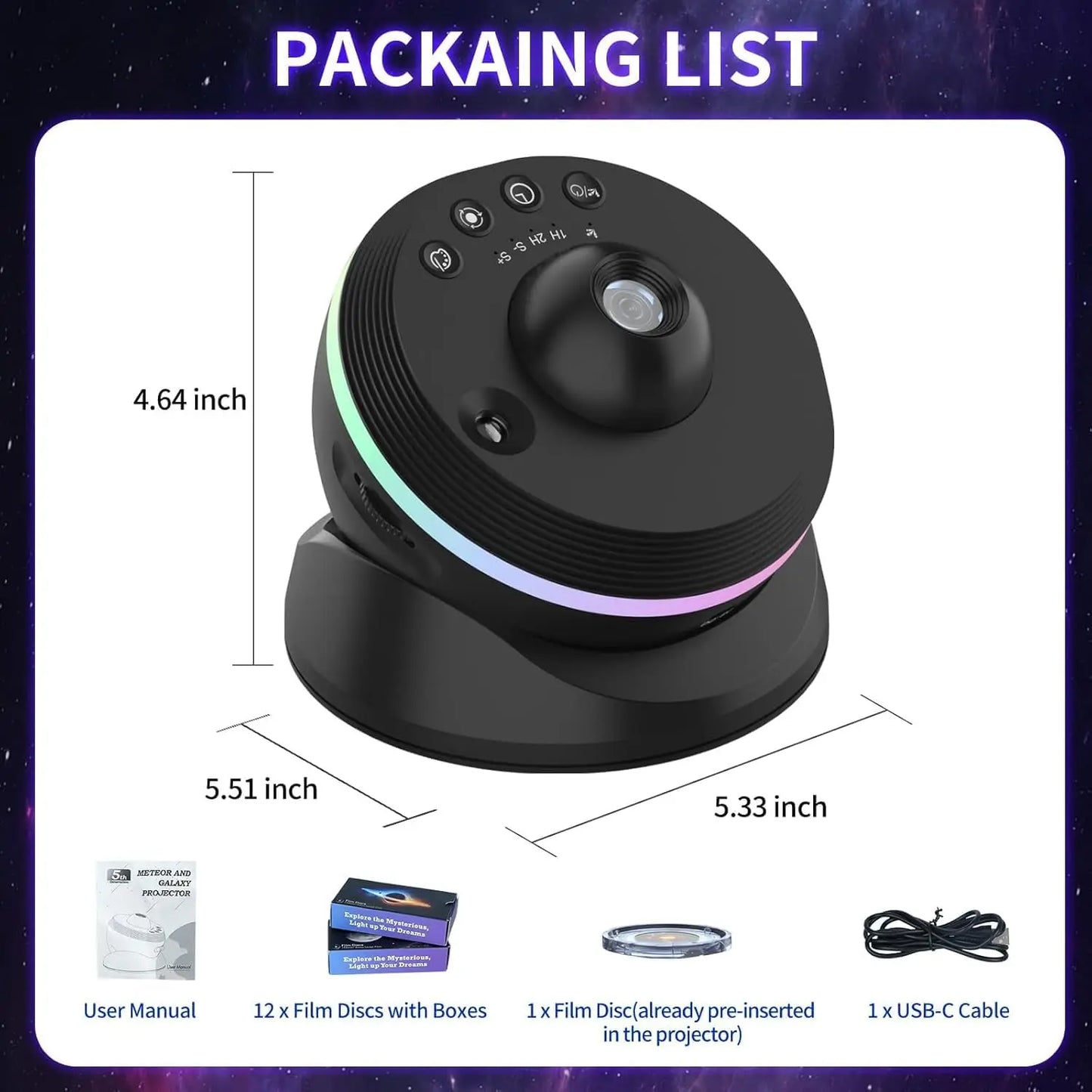 Xiaomi LED Night Light Galaxy Star Projector 4K HD 13 in 1 Planetarium for Bedroom Decor and Children Gift