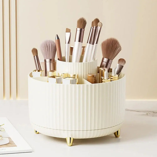 360 Rotating Makeup Brush Holder Portable Cosmetic Organizer
