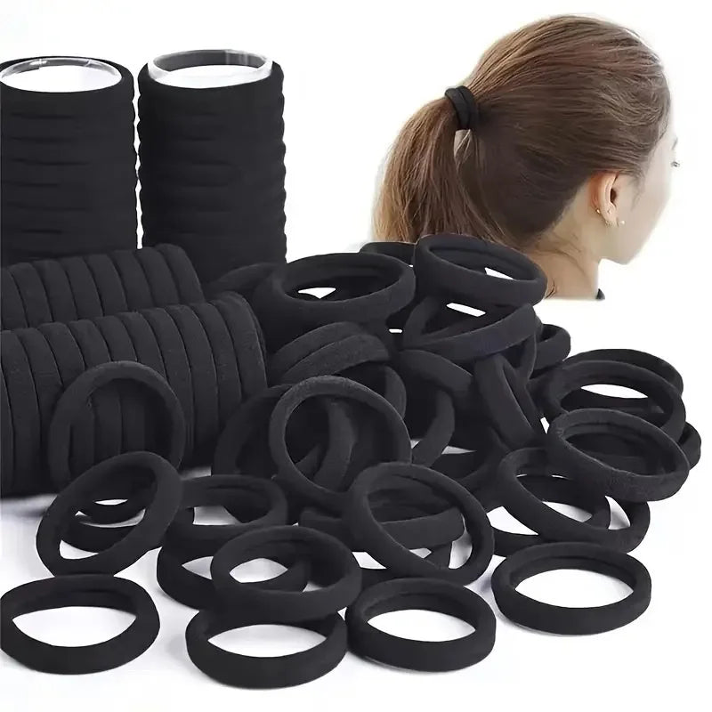 50/100pcs High Elastic Hair Bands For Girls Black Hairband Rubber Ties Ponytail Holder Scrunchies Kids Hair Accessories