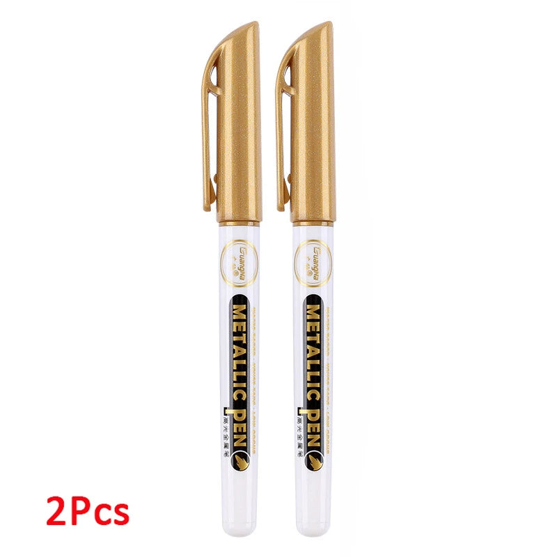 1-4Pcs Metallic Waterproof Marker Pens for DIY Crafting