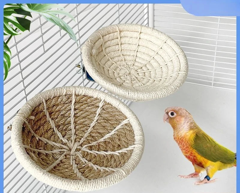 Handmade Knitted Parrot Warmth Nest, Universal for Budgerigars, Lovebirds & Cockatiels, Hanging Sleeping Toy Supplies