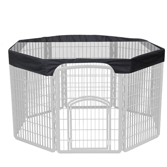 24 Inch Pet Playpen Cover 8 Panels Octagonal Pet Fence Mesh Cover Dog Playpen Sun Protection Shade Cover Waterproof Dog Playpen
