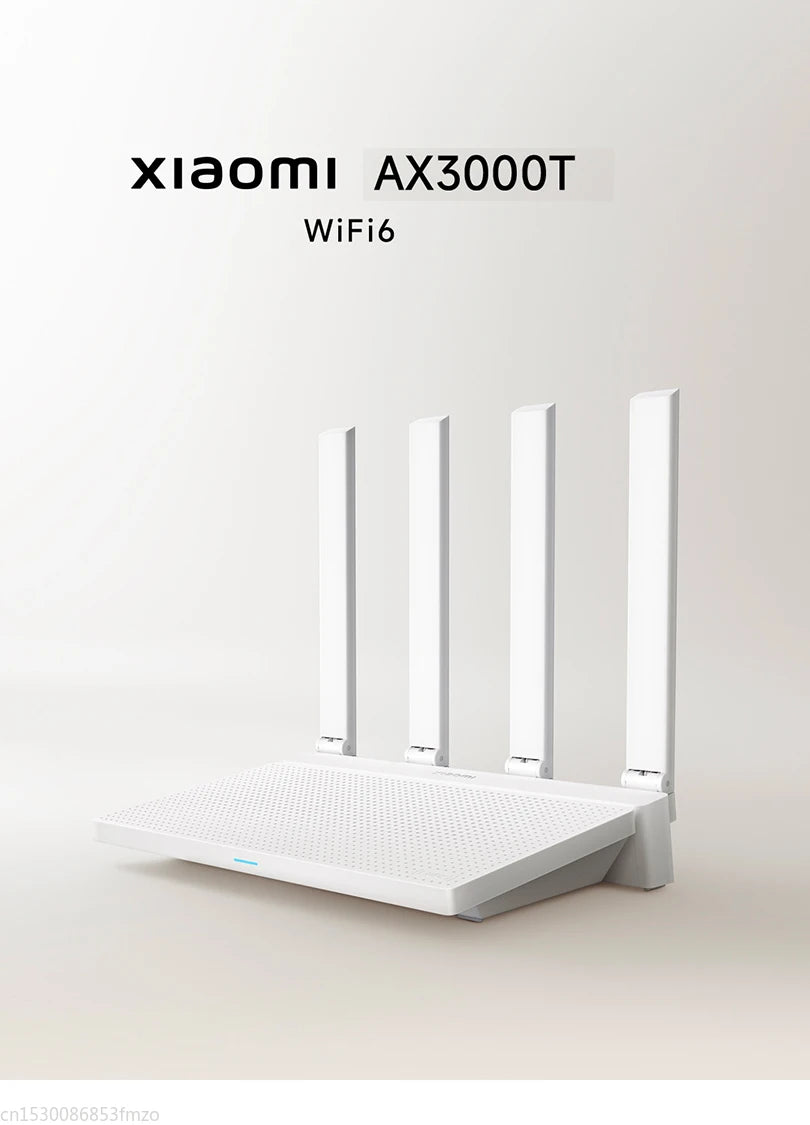 Router Xiaomi AX3000T 2.4G 5G Tecnología de malla WiFi 6 Penetración eficiente en la pared Protección en línea para niños Repetidor de enrutador WiFi