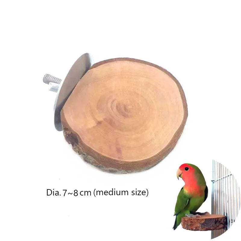 Natural Wood Pet Parrot Raw Wood Fork Tree Branch Stand Rack Squirrel Bird Hamster Branch Perches Chew Bite Toys Stick