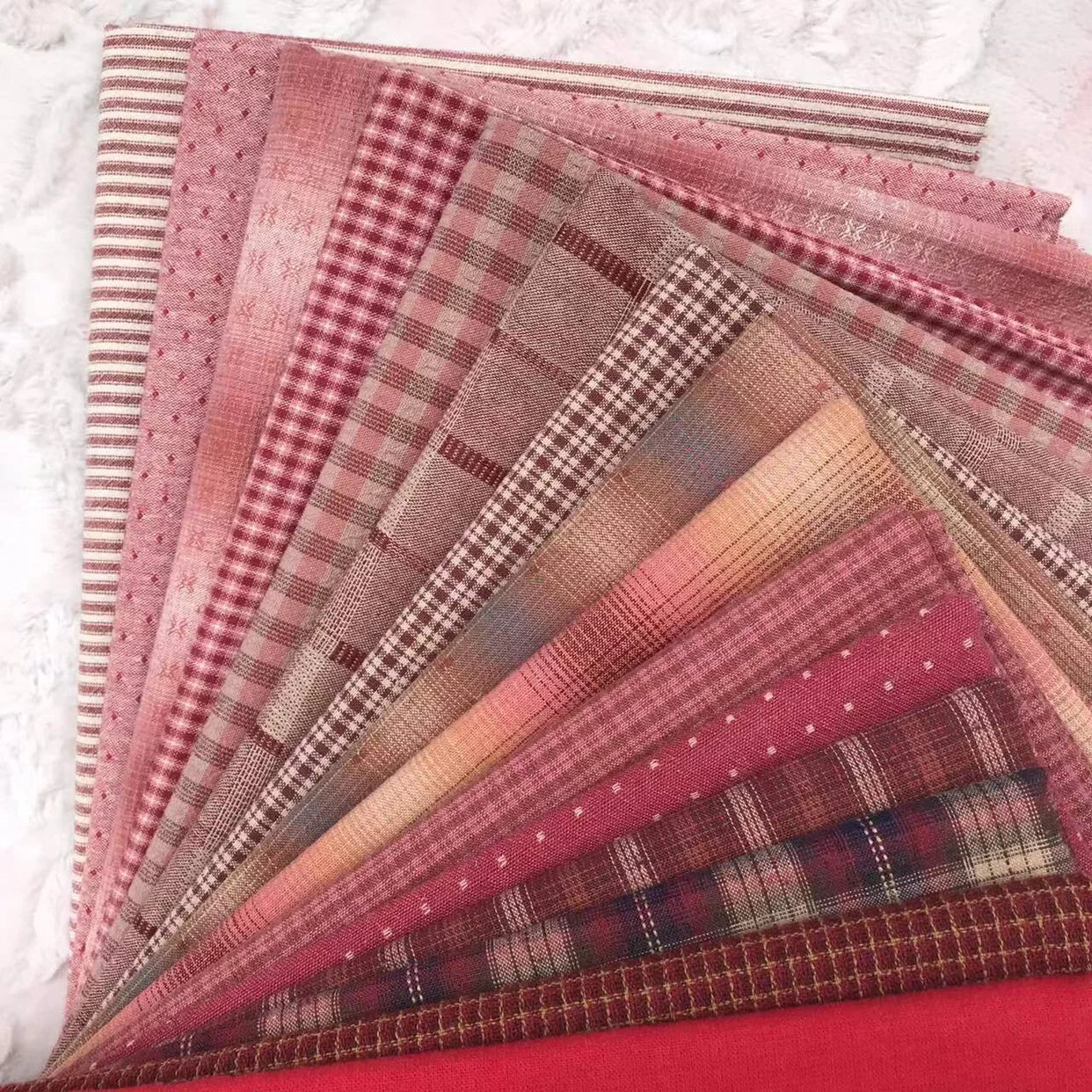 15pc 23*33cm Japanese Yarn Dyed Cotton Fabric Bundle for Crafting