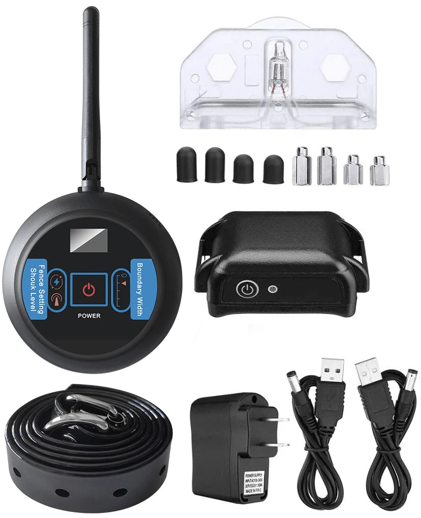 Wireless Dog Fence System with Waterproof Collar Adjustable Shock & Vibration Containment for All Size Dogs 200m Range