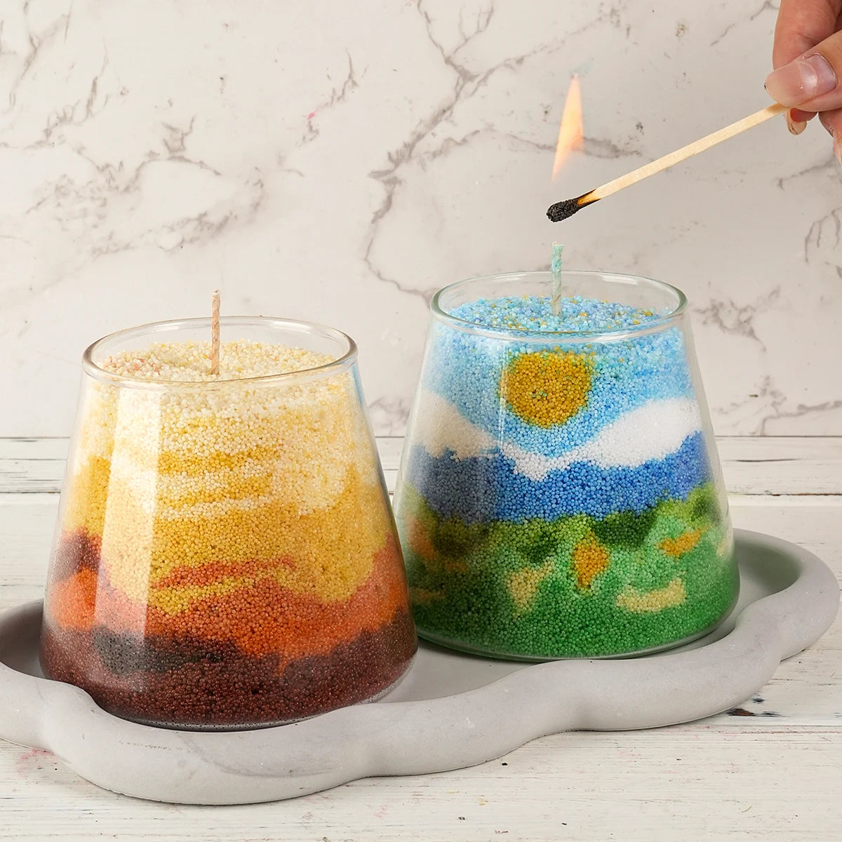 500g-1000g White Sand Wax with Snowflake Pearls for DIY Candles