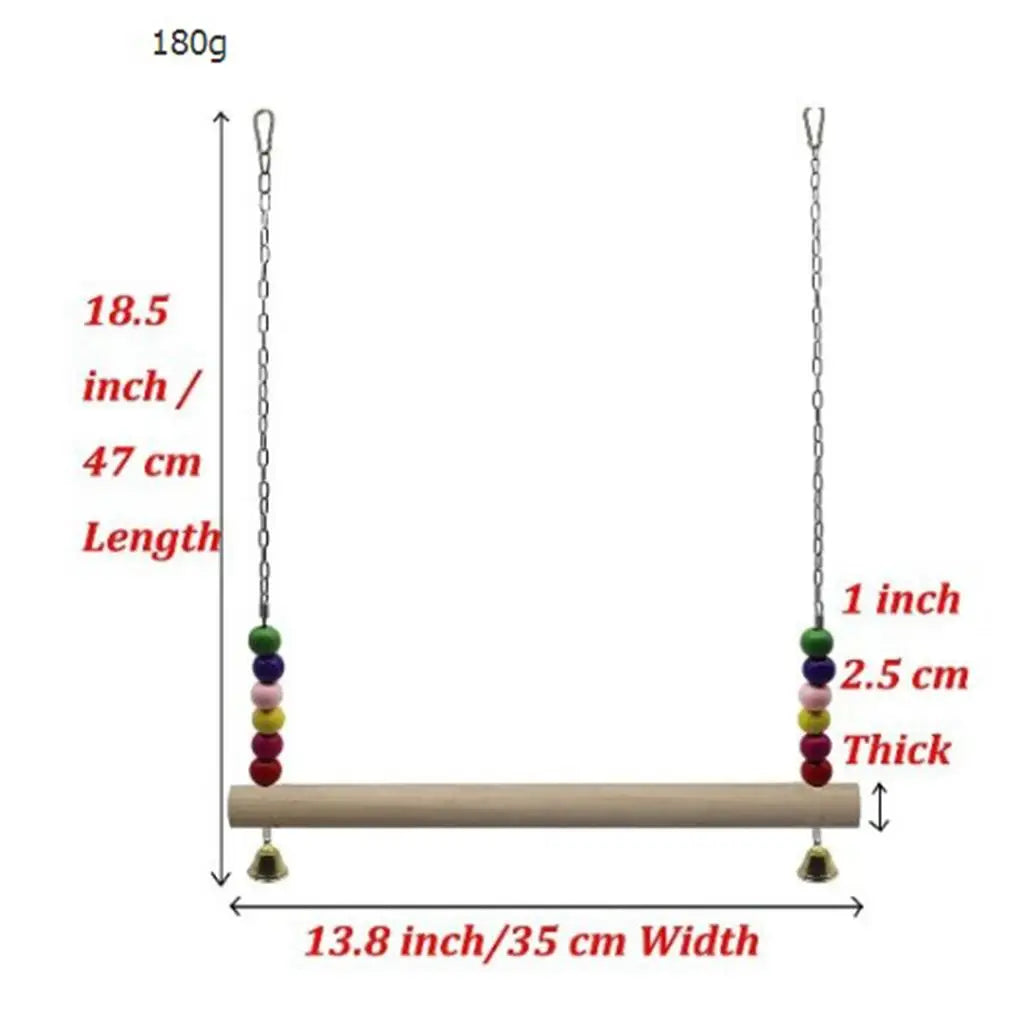 Chicken Swing Toy,Natural Wooden Chicken Perch for Hens Parrot Macaw Bird,Chicken Free Standing Swing -Chicken Coop Accessories