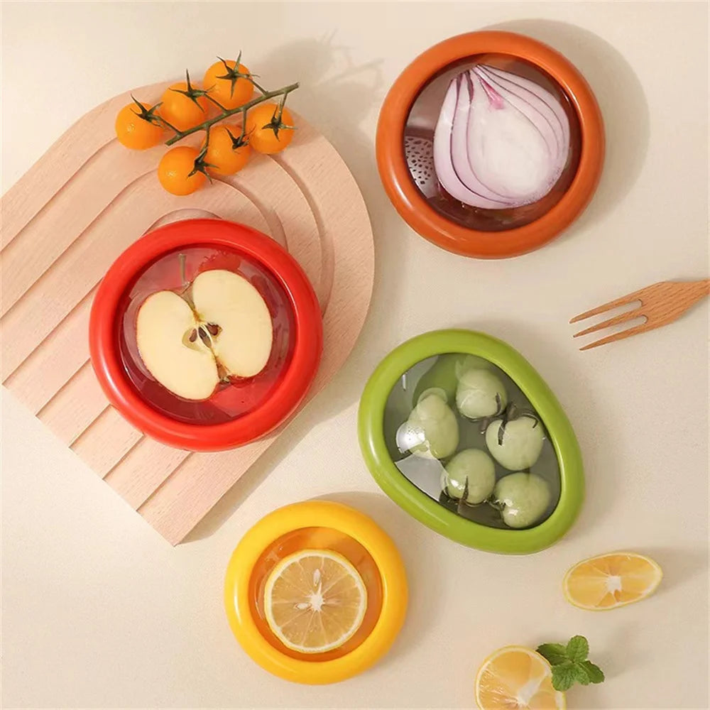 1pc Fruit Fresh-keeping Cover Avocado Food Storage Box Vegetable Preservation Seal Cover Colored Kitchen Tools Kitchen