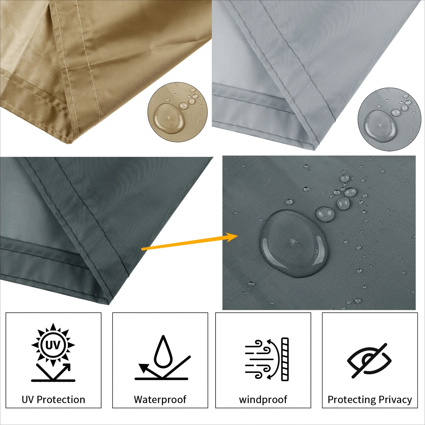 Balcony Privacy Screen Cover Waterproof Shade Cloth with 95 Percent UV Protection for Patio Deck Garden and Pool Decor