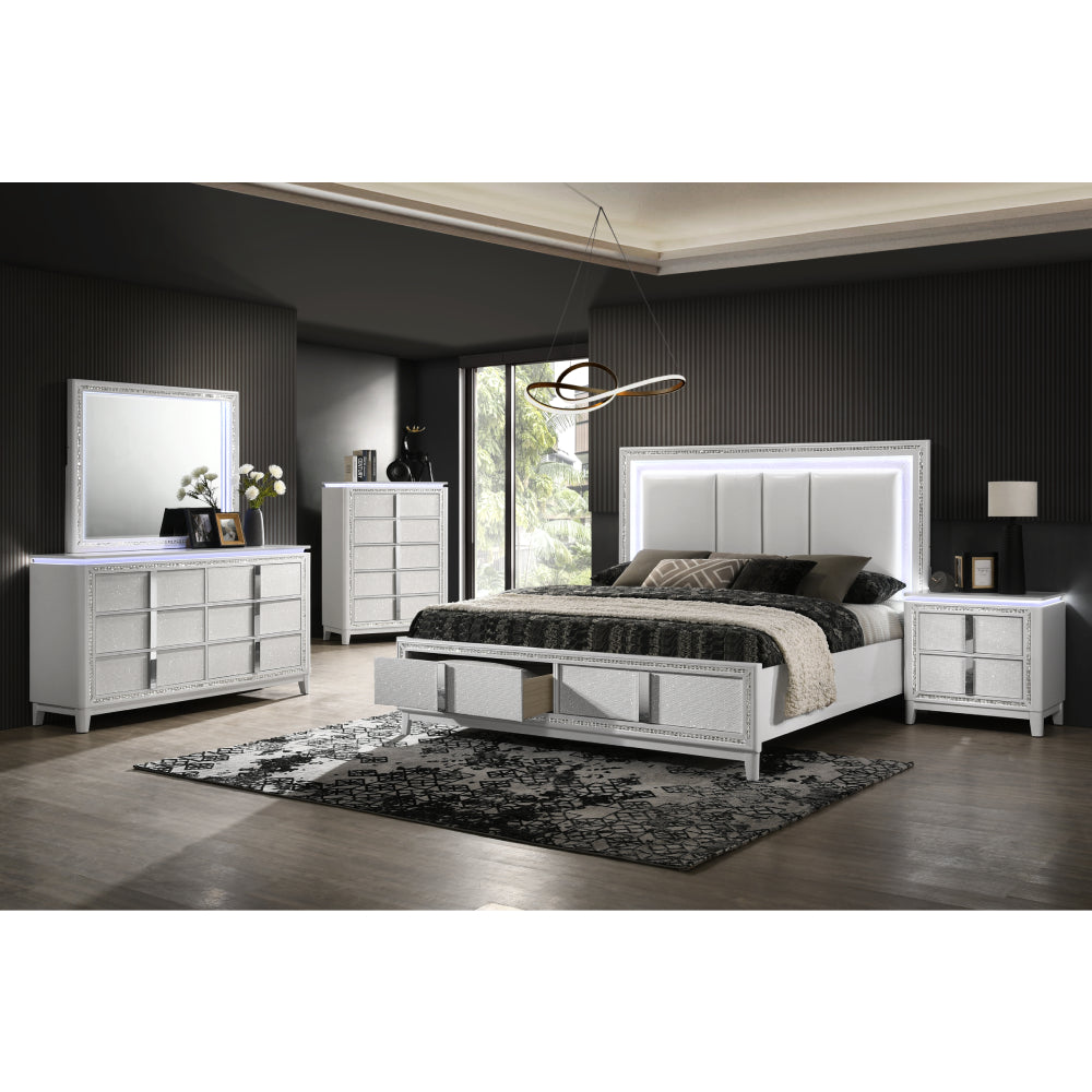 Seoul Queen Size (4-Piece) Bedroom Set by Lifestyle - White