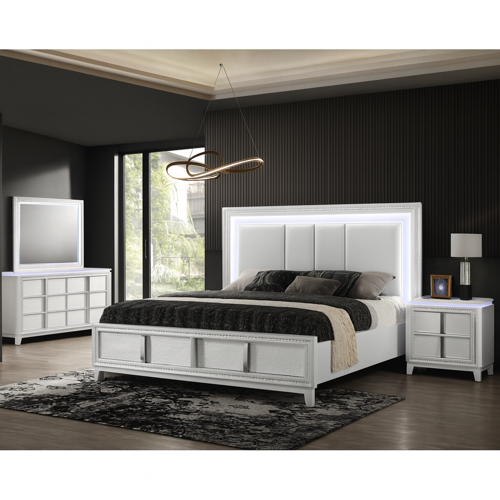 Seoul Queen Size (4-Piece) Bedroom Set - White