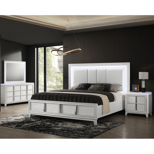 Seoul Queen Size (4-Piece) Bedroom Set - White