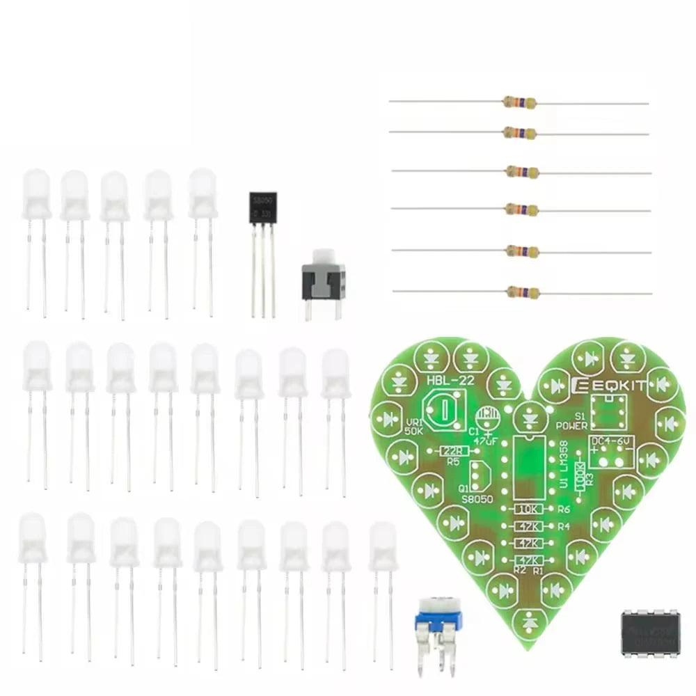 DIY Kit Heart Shape Breathing Lamp LED Suite for Learning